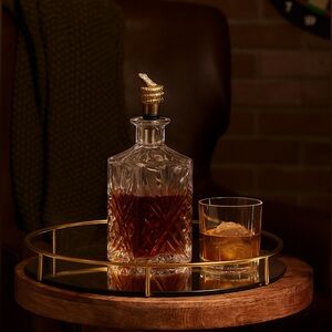 Threshold Metal Antique Gold Snake Bottle Stoppers Opener Set Halloween Man Cave